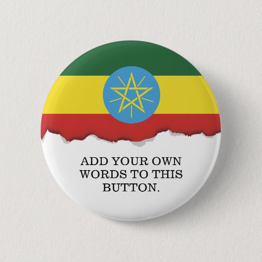 Flag of Ethiopia Ronde Button 5,7 Cm (Voorkant)