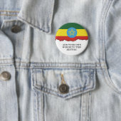 Flag of Ethiopia Ronde Button 5,7 Cm (In situ)