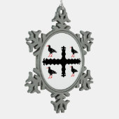 Flag of Flintshire  Tin Sneeuwvlok Ornament (Links)