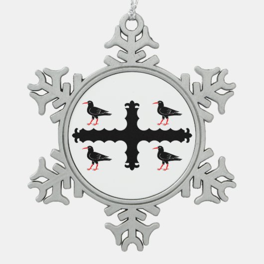 Flag of Flintshire  Tin Sneeuwvlok Ornament (Voorkant)
