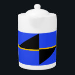 Flag of Folsom, California Theepot<br><div class="desc">Teapot with a design with the flag of Folsom,  California. A blue,  black,  and yellow flag</div>