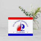 Flag of Fort Lauderdale, Florida Folie Feestdagen Briefkaart (Staand Voorkant)