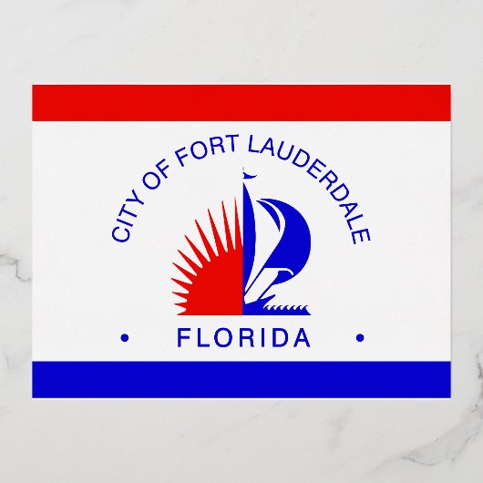 Flag of Fort Lauderdale, Florida Folie Feestdagen Briefkaart (Voorkant)