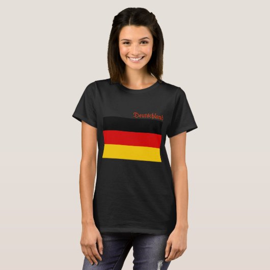 Flag of Germany custom-cut  T-shirt (Voorkant volledig)