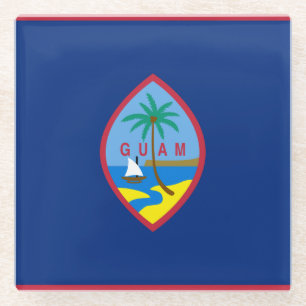 Flag of Guam Glazen Onderzetter