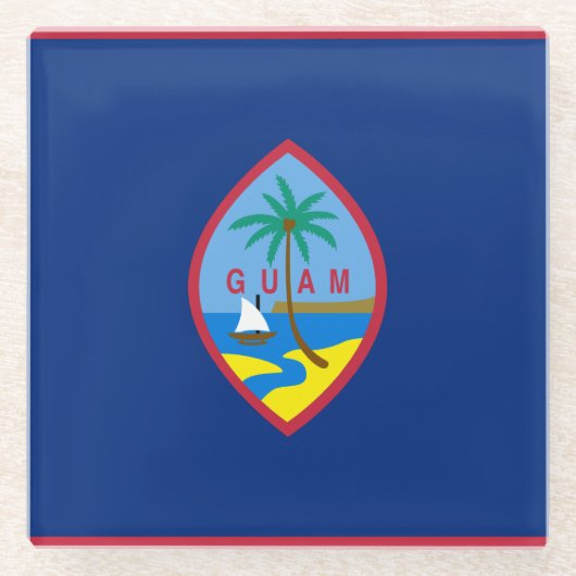 Flag of Guam Glazen Onderzetter (Voorkant)