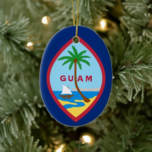 Flag of Guam Keramisch Ornament (Boom)