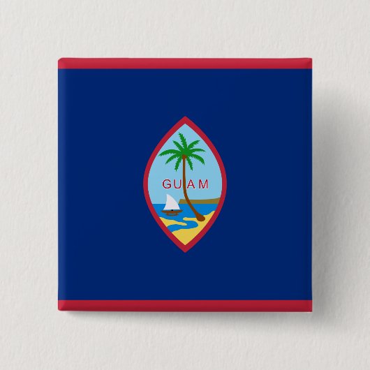 Flag of Guam Vierkante Button 5,1 Cm (Voorkant)