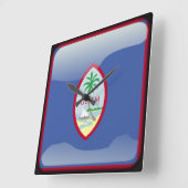 Flag of Guam Vierkante Klok (Hoek)