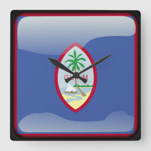 Flag of Guam Vierkante Klok