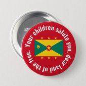 Flag of Guyana National Anthem Red Green Yellow Ronde Button 7,6 Cm (Voorkant /achterkant)