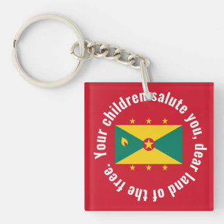 Flag of Guyana National Anthem Red Green Yellow Sleutelhanger