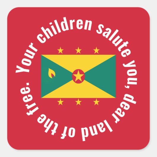 Flag of Guyana National Anthem Red Green Yellow Vierkante Sticker (Voorkant)