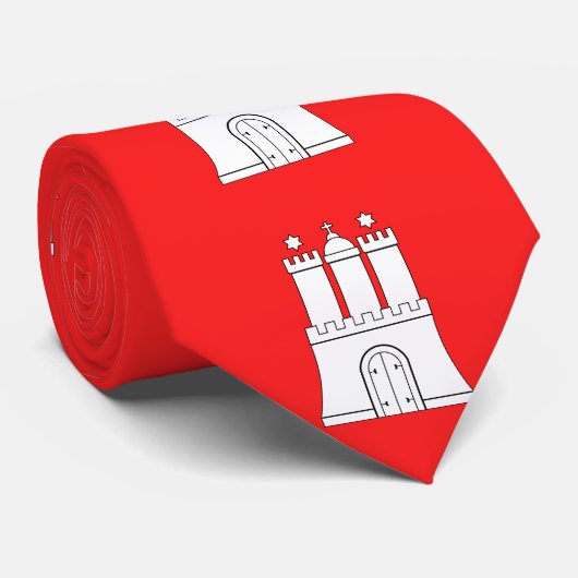 Flag of Hamburg Tie Stropdas (Opgerold)