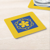 Flag of Hamilton, Ontario Square Paper Coaster Kartonnen Onderzetters (Schuin)