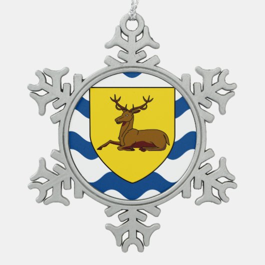 Flag of Hertfordshire Tin Sneeuwvlok Ornament (Voorkant)