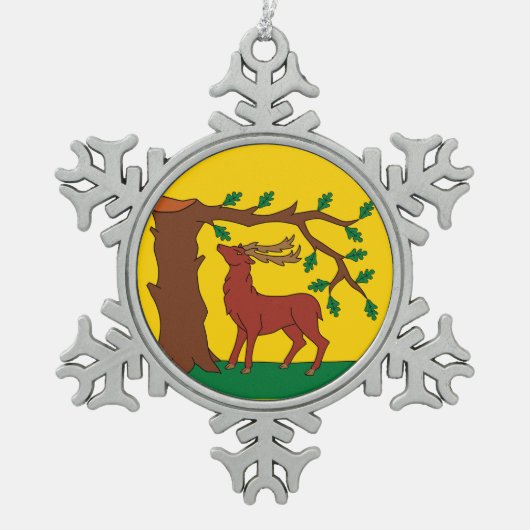 Flag of historic county of Berkshire  Tin Sneeuwvlok Ornament (Voorkant)