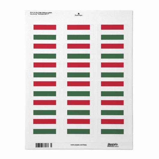 Flag of Hungary custom-cut  Etiket (Full Sheet)