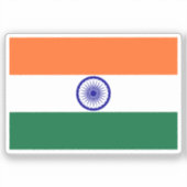 Flag of India custom-cut Sticker (Voorkant)