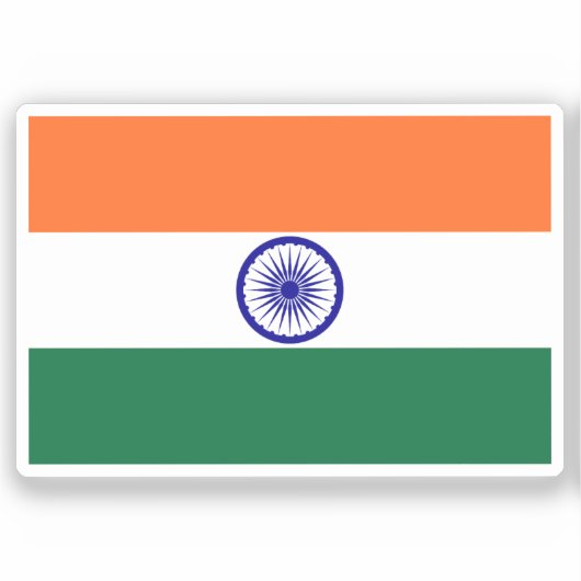 Flag of India custom-cut  Sticker (Voorkant)