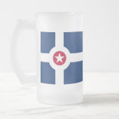 Flag of Indianapolis, Indiana Frosted Glass Beer M Matglas Bierpul (Links)