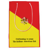 Flag of Italy Sicily with Custom Wording Medium Cadeauzakje (Voorkant)