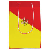 Flag of Italy Sicily with Custom Wording Medium Cadeauzakje (Achterkant)