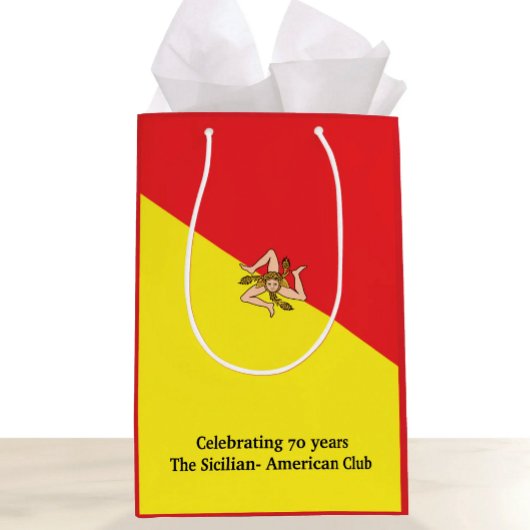 Flag of Italy Sicily with Custom Wording Medium Cadeauzakje