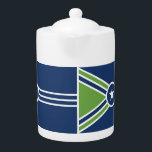 Flag of Jackson, Tennessee Theepot<br><div class="desc">Teapot with a design with the flag of Jackson,  Tennessee. A blue,  green,  and white flag</div>