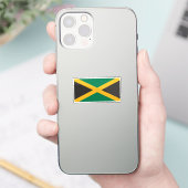 Flag of Jamaica Custom-Cut Vinyl Sticker (Telefoon)