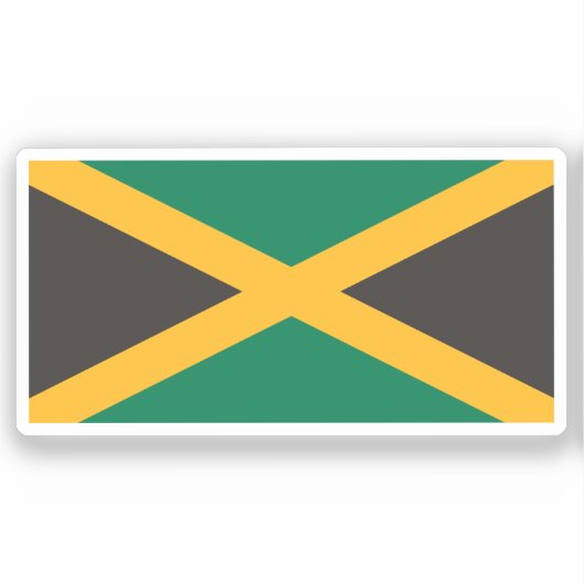 Flag of Jamaica Custom-Cut Vinyl Sticker (Voorkant)