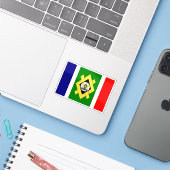 Flag of Johannesburg, the Republic of South Africa Sticker (Laptop met iPhone)