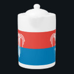 Flag of Kansas City, Missouri Theepot<br><div class="desc">Teapot with a design with the flag of Kansas City,  Missouri. A red and blew flag with a stylized white emblem in the center</div>