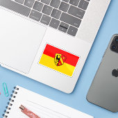 Flag of Kaufbeuren, Germany Sticker (Laptop met iPhone)