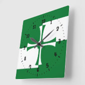 Flag of Kirkcudbrightshire Square Wall Clock Vierkante Klok (Hoek)