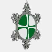 Flag of Kirkcudbrightshire Tin Sneeuwvlok Ornament (Links)