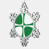 Flag of Kirkcudbrightshire Tin Sneeuwvlok Ornament (Rechts)