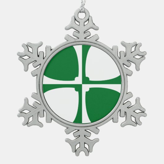 Flag of Kirkcudbrightshire Tin Sneeuwvlok Ornament (Voorkant)