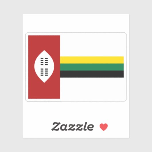 Flag of KwaZulu (1977-1985), Rep. of South Africa Sticker (Vel)