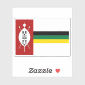 Flag of KwaZulu (1985-1984), Rep. of South Africa Sticker (Vel)