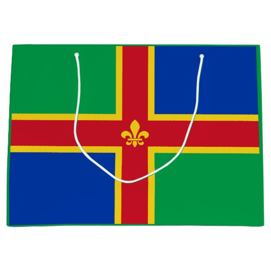 Flag of Lincolnshire Large Gift Bag Groot Cadeauzakje (Voorkant)