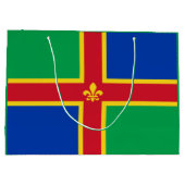 Flag of Lincolnshire Large Gift Bag Groot Cadeauzakje (Achterkant)