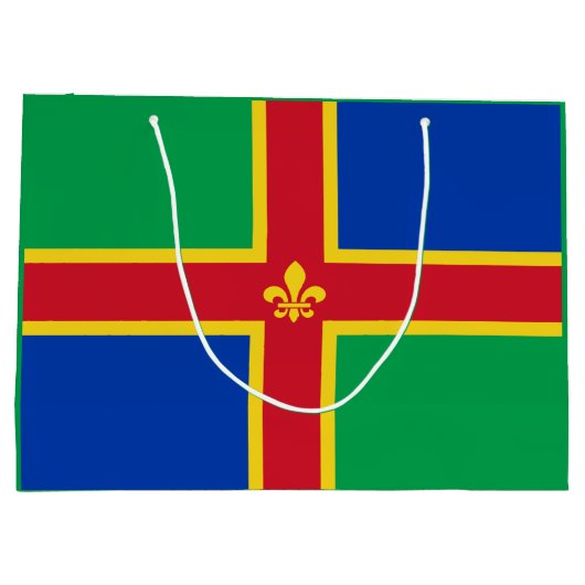 Flag of Lincolnshire Large Gift Bag Groot Cadeauzakje (Achterkant)