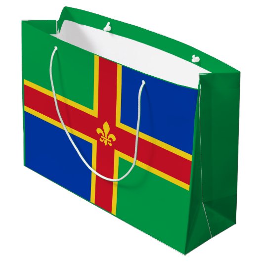 Flag of Lincolnshire Large Gift Bag Groot Cadeauzakje (Achterkant Gekanteld)