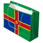 Flag of Lincolnshire Large Gift Bag Groot Cadeauzakje (Voorkant Gekanteld)