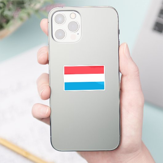 Flag of Luxembourg custom-cut Sticker (Telefoon)