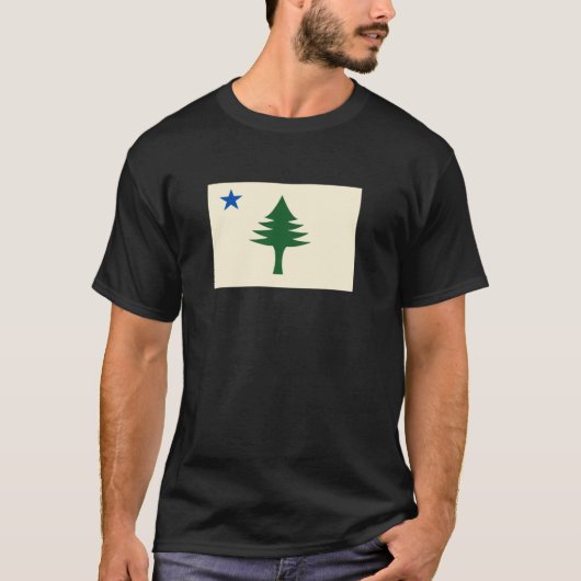 Flag of Maine 1901 Maine State Flag Pine Tree Stat T-shirt (Voorkant)