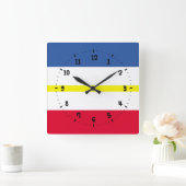 Flag of Mecklenburg Square Wall Clock Vierkante Klok (Huis)