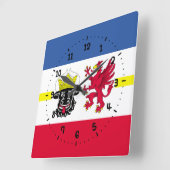 Flag of Mecklenburg Square Wall Clock Vierkante Klok (Hoek)