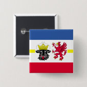 Flag of Mecklenburg-Western Pomerania Pinback Butt Vierkante Button 5,1 Cm (Voorkant /achterkant)